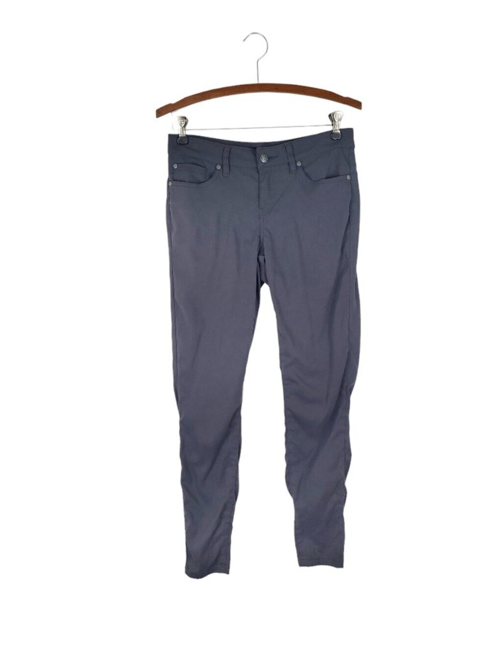 Prana Briann Pants Gray Slim Lightweight Hiking Stretch Nylon Womens 4